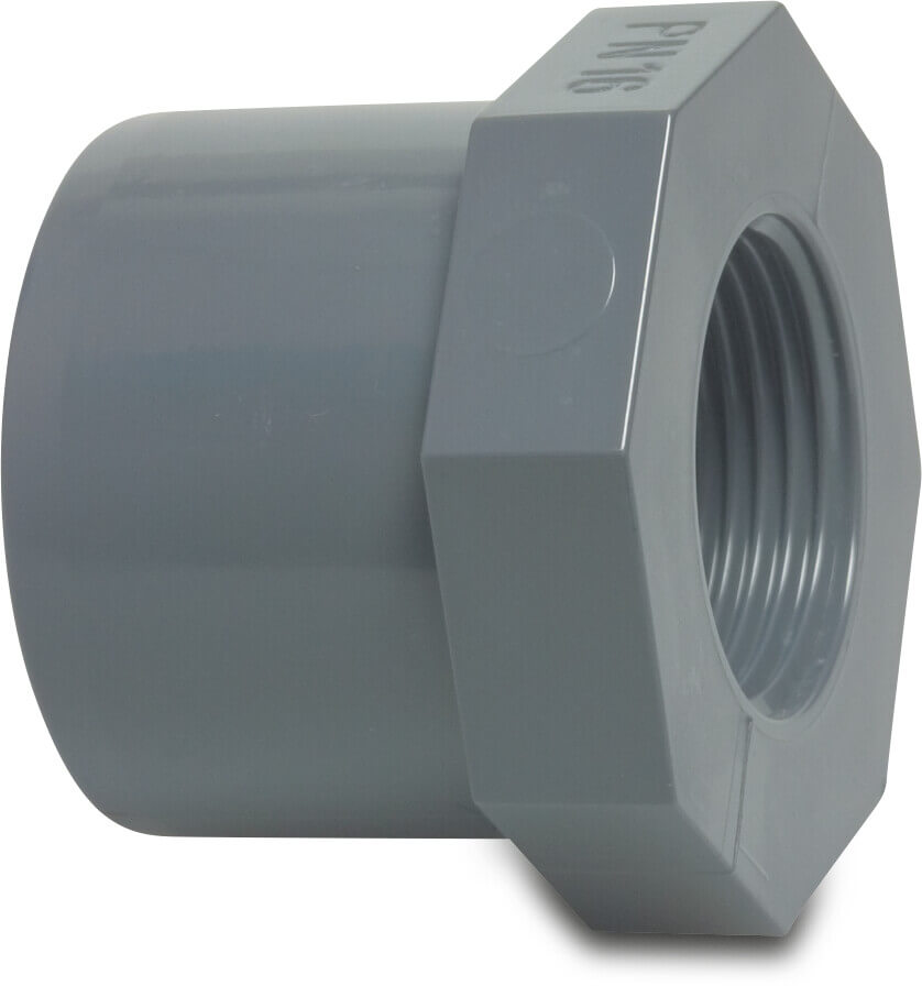Profec Reduzierstück PVC-U 20 mm x 1/4" Klebestutzen x Innengewinde 10bar Grau
